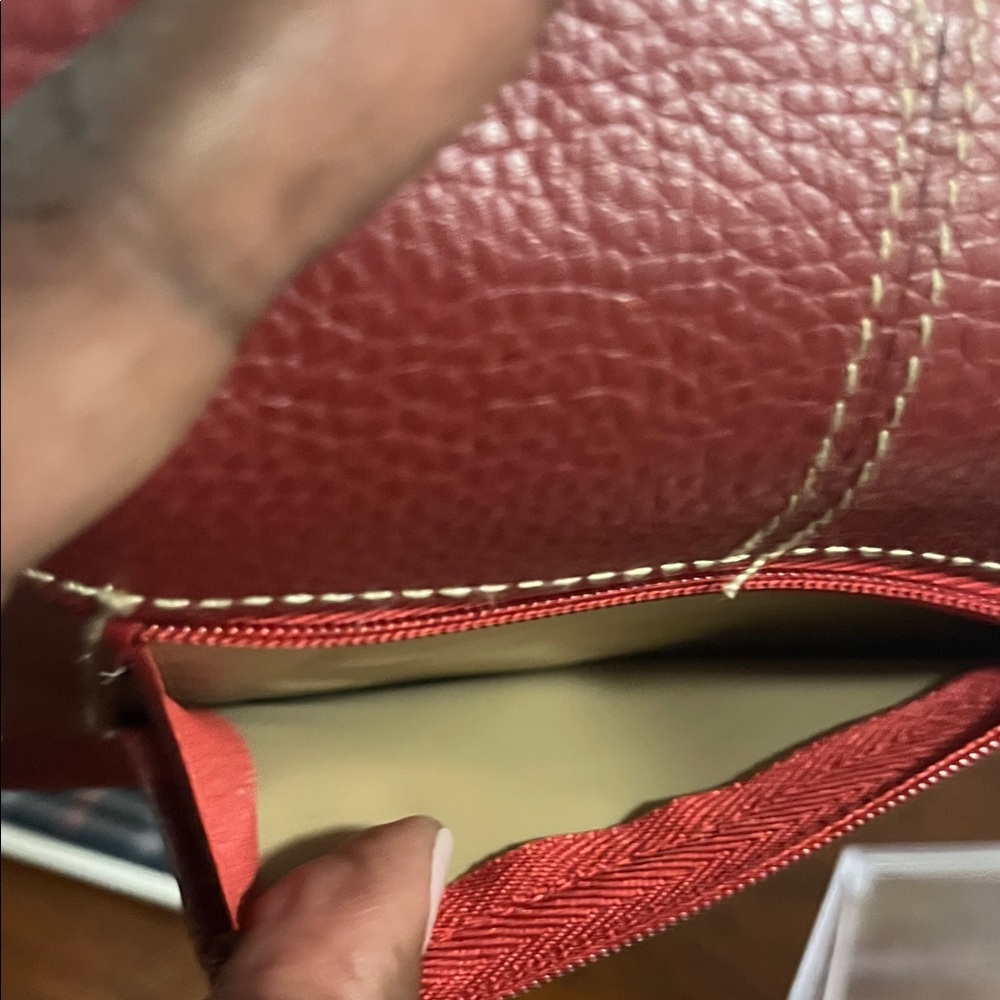 EUC- Burton Red Genuine Leather Exterior  Wallet with Metal Accents - Picture 12 of 12